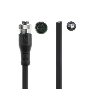 ACT Industrial sensora kabelis 5.00 m M12A 4-pin sievišķais uz atvērtu galu Superflex Xtreme TPE, ekranēts