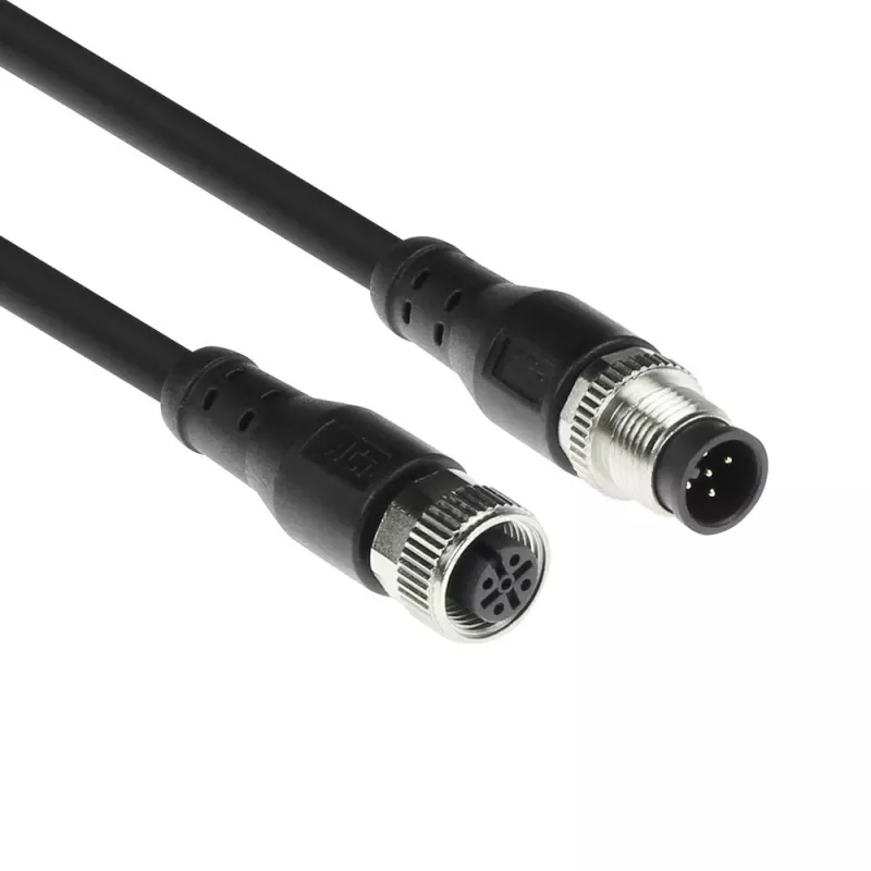 ACT Industrial sensora kabelis 5.00 m M12A 5-pin vīrietis - M12A 5-pin sieviete, Superflex Xtreme TPE, ekranēts