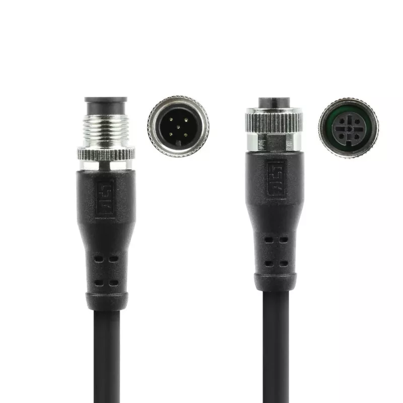 ACT Industrial sensora kabelis 5.00 m M12A 5-pin vīrietis - M12A 5-pin sieviete, Superflex Xtreme TPE, ekranēts