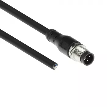 ACT Industrial sensora kabelis 3,00 m M12A 5-pin vīrišķais uz brīvu galu, Superflex Xtreme TPE, ekranēts