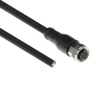 ACT Industrial sensora kabelis 1,50 m M12A 5-pin sievišķais uz brīvu galu, Superflex Xtreme TPE, ekranēts