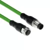 ACT Industrial sensora kabelis M12A 8-pin vīrietis uz M12A 8-pin sieviete, 3.00 m, Ultraflex TPE, ekranēts