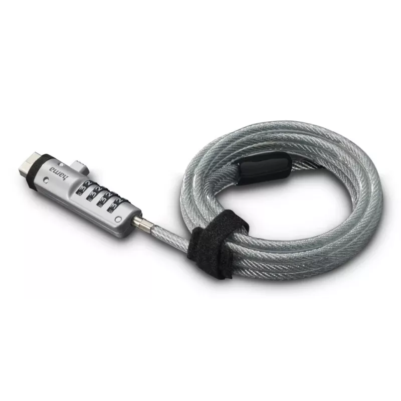 Hama USB slēdzene klēpjdatoram Sudraba, Caurspīdīga 1.8 m