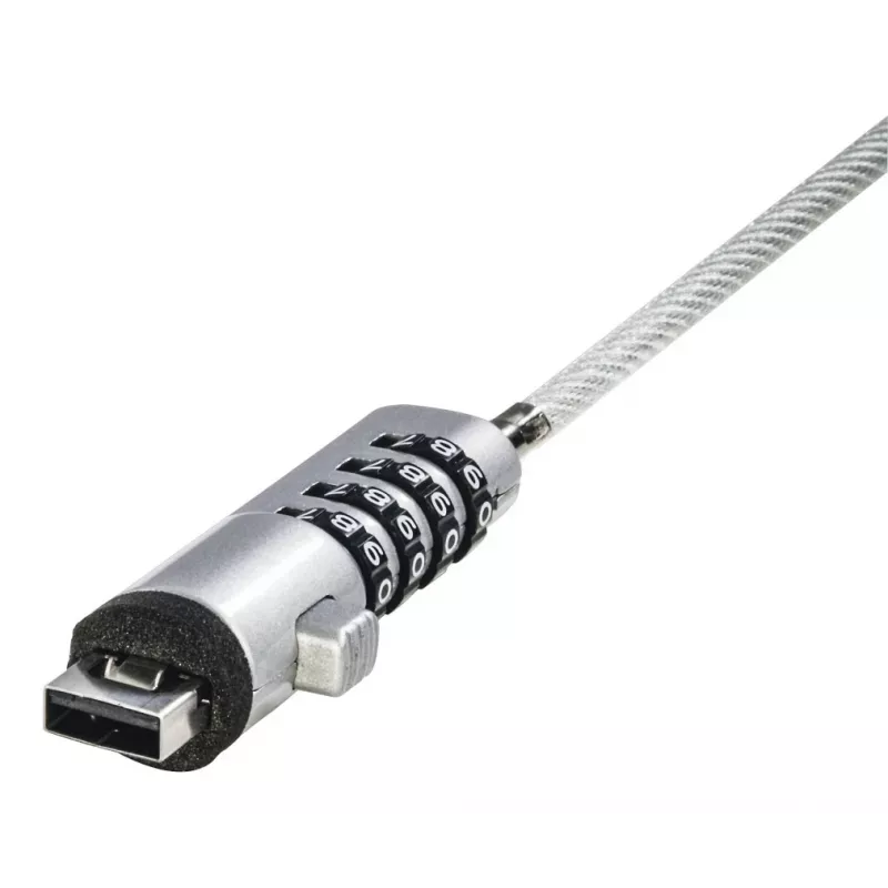 Hama USB slēdzene klēpjdatoram Sudraba, Caurspīdīga 1.8 m
