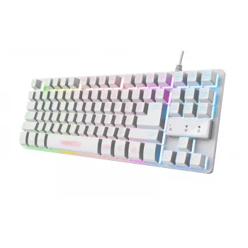 Trust GXT 833W Thado tastatūra Gaming USB QWERTZ Baltā