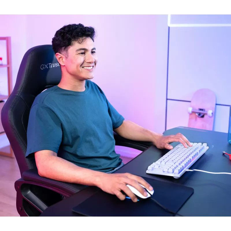 Trust GXT 833W Thado tastatūra Gaming USB QWERTZ Baltā