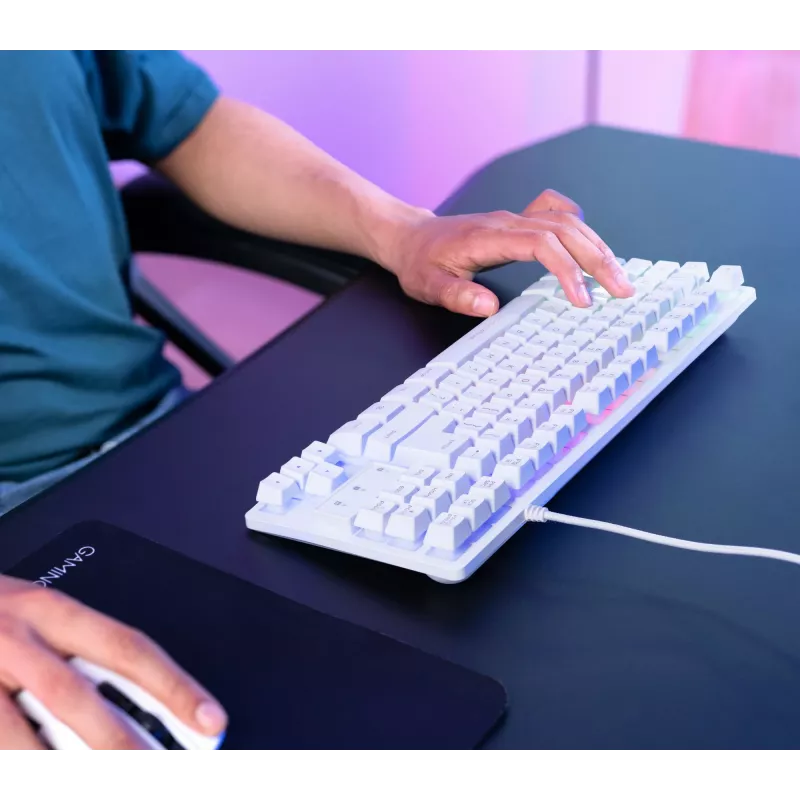 Trust GXT 833W Thado tastatūra Gaming USB QWERTZ Baltā