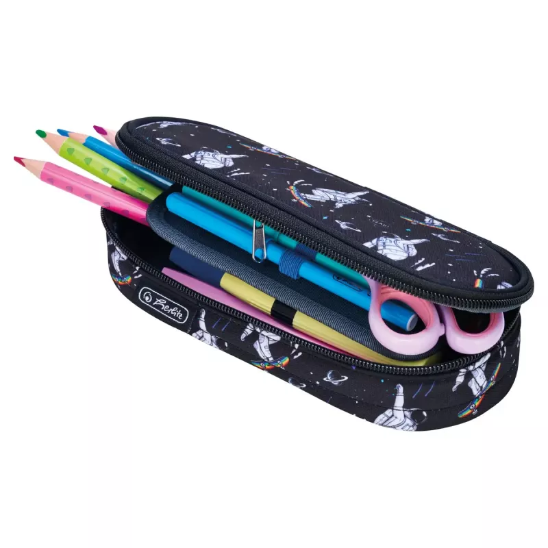 Herlitz Space Skater mīkstais penālis, poliesters, tumši zils/balts