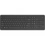 Bezvadu membrānas tastatūra HP 220 — Melna, RF 2.4 GHz, USB-A uztvērējs, QWERTY, ciparu bloks, AAA baterija