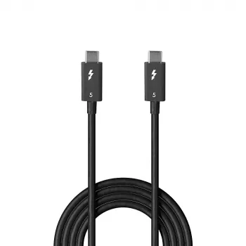 Lindy Thunderbolt 5 kabelis 1m, 80Gbps, pasīvs, vīriešu savienotāji, melns