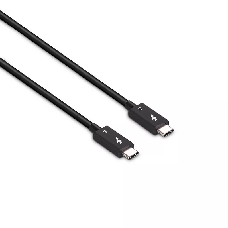 Lindy Thunderbolt 5 kabelis 1m, 80Gbps, pasīvs, vīriešu savienotāji, melns