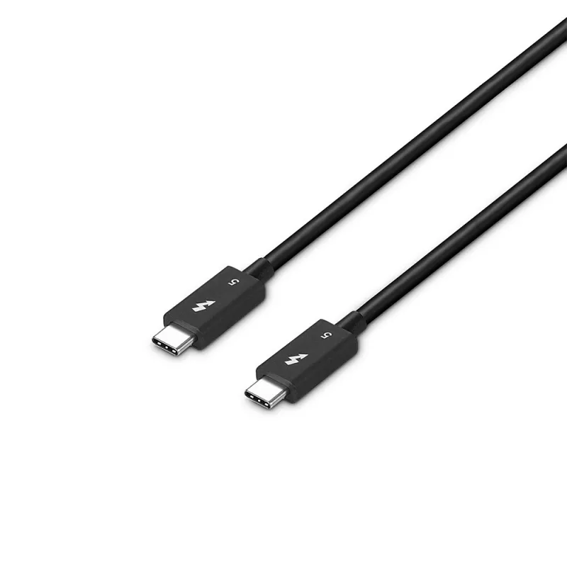 Lindy Thunderbolt 5 kabelis 1m, 80Gbps, pasīvs, vīriešu savienotāji, melns