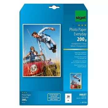 Fotopapīrs A4 Sigel IP710 Spīdīgs 20 loksnes Balts