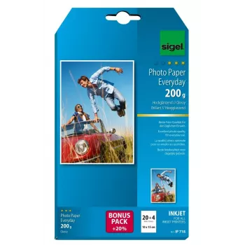 Foto papīrs Glossy Sigel IP718 10x15 cm 200 g/m² 24 loksnes