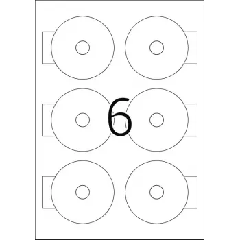 Pašlīmējošās etiķetes HERMA CD Mini A4 Ø 78 mm, 60 gab.