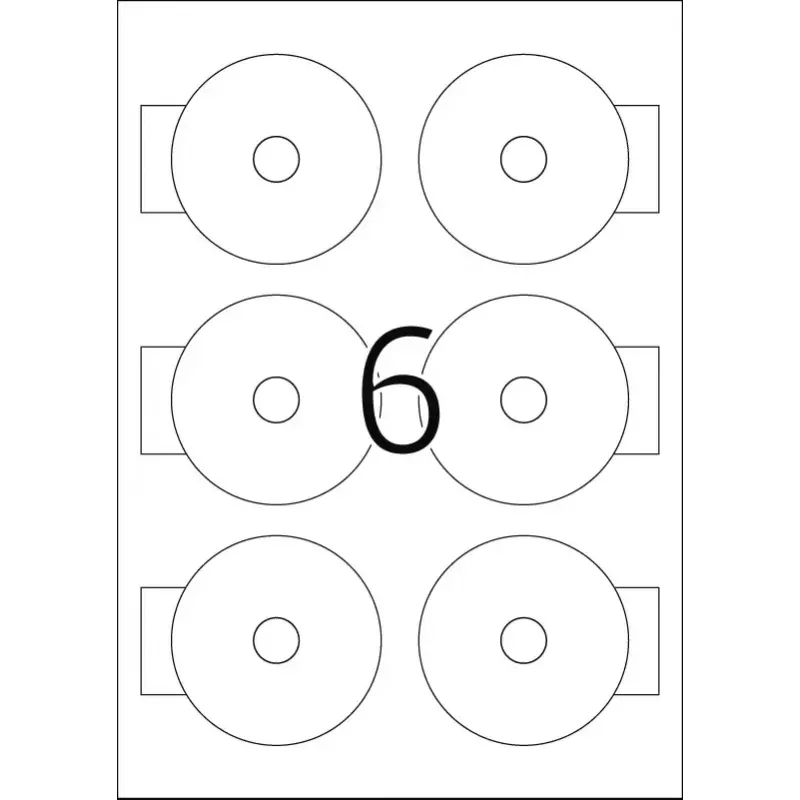 Pašlīmējošās etiķetes HERMA CD Mini A4 Ø 78 mm, 60 gab.