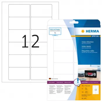 Pašlīmējošas printera etiķetes HERMA Video A4 78,7x46,6 mm
