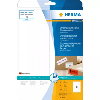 Brīdinājuma uzlīme sūtījumiem HERMA 8326