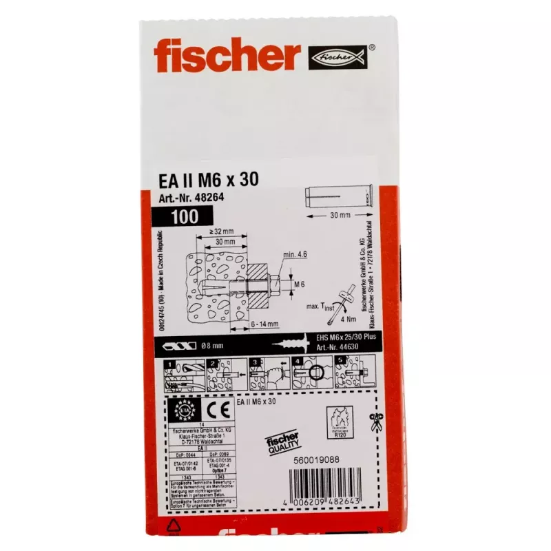 Enkurs Fischer EA II M6 100 gab. 30 mm