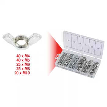 KS Tools 970.0470 spārnu uzgriežņu komplekts, 150 gab.