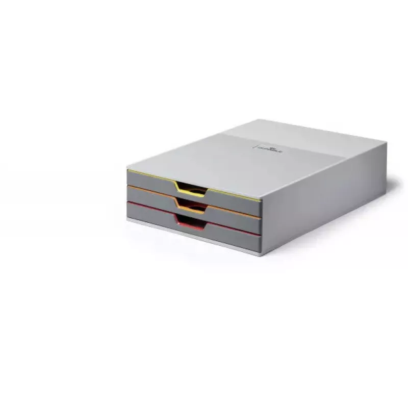 Durable Varicolor 3 plastmasas atvilktņu bloks, 3 krāsainas atvilktnes