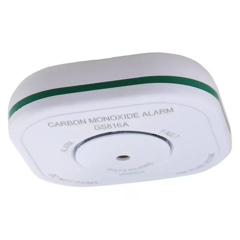 Gāzes detektors Olympia 6121 — oglekļa monoksīds (CO), 85 dB trauksme, bateriju darbināms (AAA 1,5 V), balts