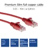ACT Red 5 metru LSZH U/UTP CAT6 datacentra plānais patch vads ar snagless RJ45 savienotājiem