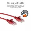 ACT Red 5 metru LSZH U/UTP CAT6 datacentra plānais patch vads ar snagless RJ45 savienotājiem