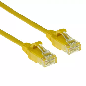 ACT Yellow 0.5 m LSZH U/UTP CAT6 datacenter plāns savienojuma kabelis ar RJ45, bez aizķeršanās