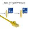 ACT Yellow 0.5 m LSZH U/UTP CAT6 datacenter plāns savienojuma kabelis ar RJ45, bez aizķeršanās
