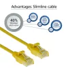 ACT Yellow 0.5 m LSZH U/UTP CAT6 datacenter plāns savienojuma kabelis ar RJ45, bez aizķeršanās