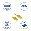ACT Yellow 0.5 m LSZH U/UTP CAT6 datacenter plāns savienojuma kabelis ar RJ45, bez aizķeršanās