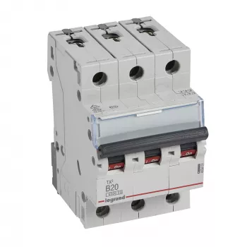 LEGRAND TX3 LS B20A 3-polu automātiskais slēdzis B raksturlīkne 20A 6kA 3M