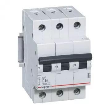 Legrand RX3 automātiskais slēdzis 3-polīgs 16A 6kA C raksturlīkne