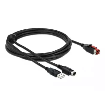 PoweredUSB kabelis DeLOCK 85942 3m USB Type-A Mini-DIN 3 kontaktu