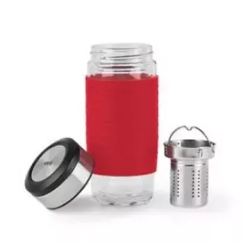 Emsa TEA MUG termokrūze ar 2-in-1 sietiņa ieliktni, 420 ml, sarkana