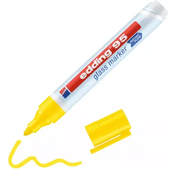 Marķieris stiklam Edding 95 Bullet tip Dzeltens