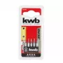 KWB 128440 sešstūra uzgaļu komplekts — 5 gab., imperiālie uzgaļi, metriskie izmēri 0.7, 0.9, 1.3, 1.5, 2 mm, 28 mm garums