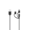Hama 00200617 USB kabelis USB 2.0 0.75 m USB A USB C/Micro USB A/Lightning Melns