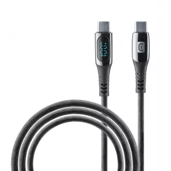 Cellularline Display Cable USB-C kabelis ar iebūvētu LCD displeju
