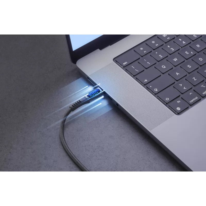 Cellularline Display Cable USB-C kabelis ar iebūvētu LCD displeju