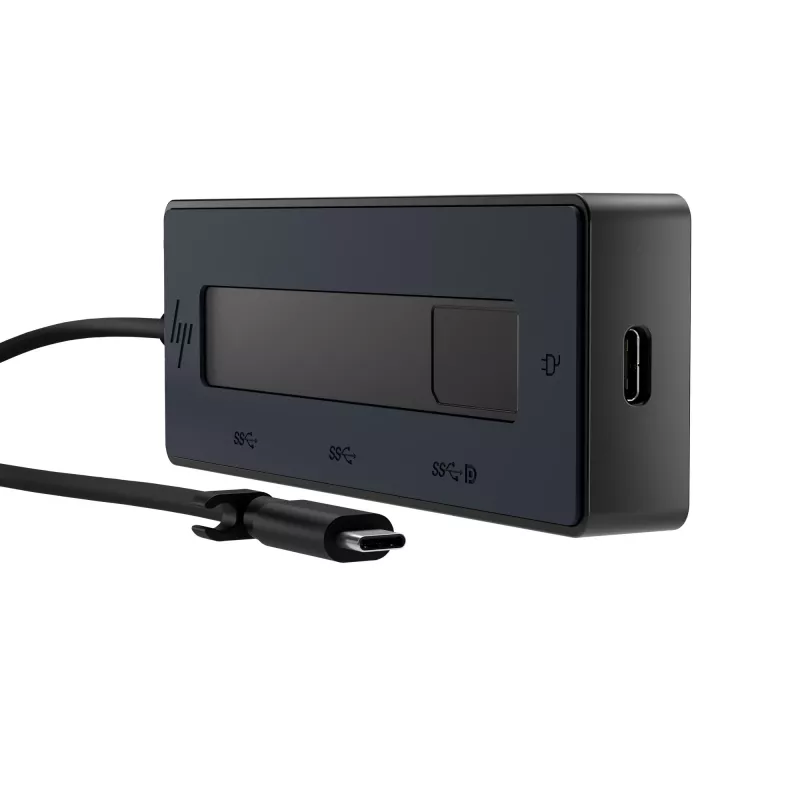 HP 4K USB-C daudzportu centrmezgls, USB Type-C, 10000 Mbit/s, 3840 x 2160, Melns, 65 W