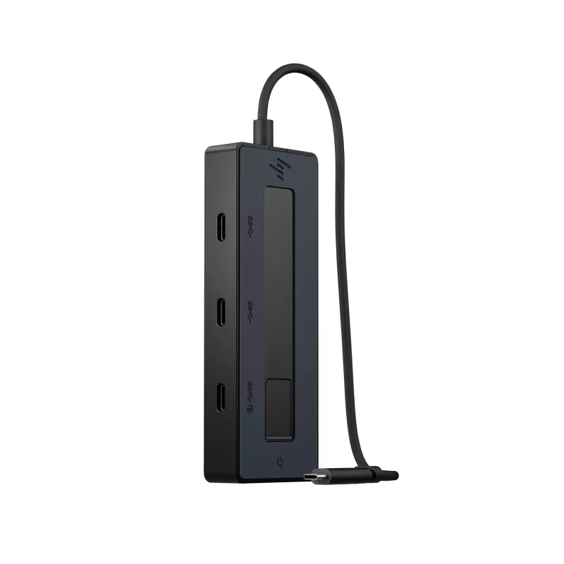 HP 4K USB-C daudzportu centrmezgls, USB Type-C, 10000 Mbit/s, 3840 x 2160, Melns, 65 W