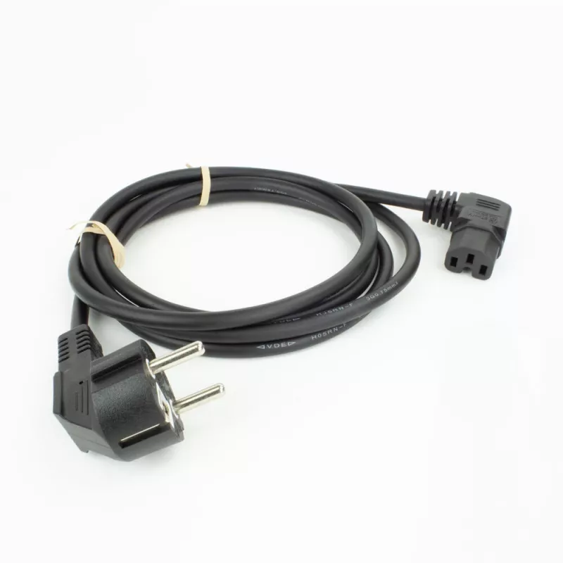 ACT strāvas vads CEE 7/7 leņķa (vīrišķais) - C15 leņķa (labais) IEC60320 melns 1,5 m
