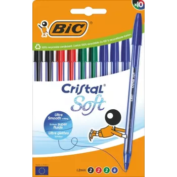 Stiķu lodīšu pildspalva BIC 516359 jauktas krāsas 10 gab.