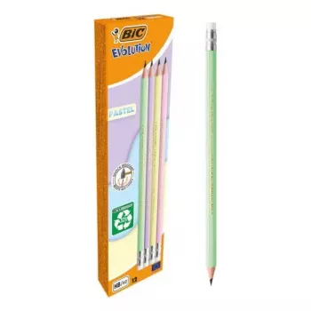 Zīmuļu komplekts TEKA BIC Evolution HB, sešstūra koka zīmuļi, 12 gab., dažādas krāsas