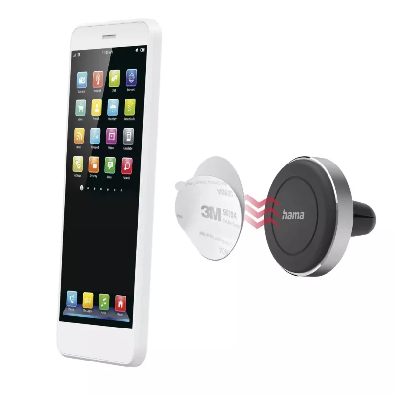 Hama Magnet pasīvais turētājs mobilajam telefonam/smartfonam melns, sudrabs