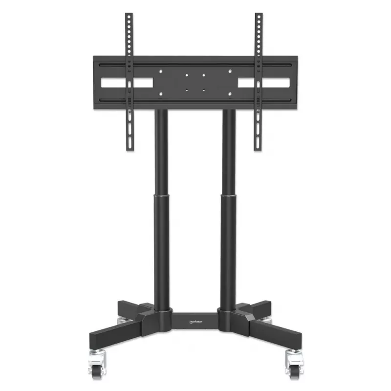 Manhattan zemais statīvs uz riteņiem televizoriem un monitoriem, 37–65 collas, VESA 200x200–600x400 mm, 40 kg, 45° slīpums