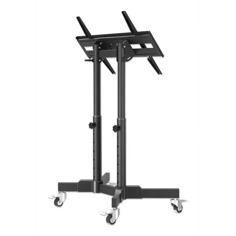 Manhattan zemais statīvs uz riteņiem televizoriem un monitoriem, 37–65 collas, VESA 200x200–600x400 mm, 40 kg, 45° slīpums