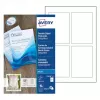 Avery Quick&Clean C2318-25i kartītes, 82,6 x 127 mm, 260 g/m², baltas, 100 kartītes (25 lapas x 4)
